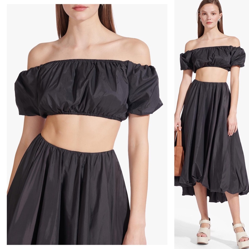 STAUD ant black puff sleeve crop top FINAL PRICE NO OFFER CONSIDERED